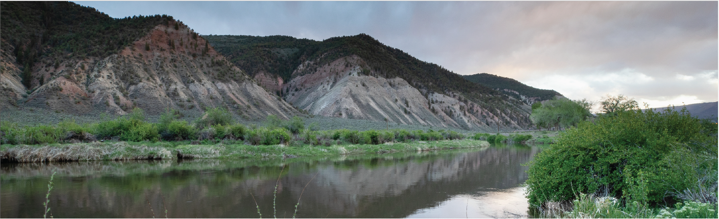 River with colorful bluffs